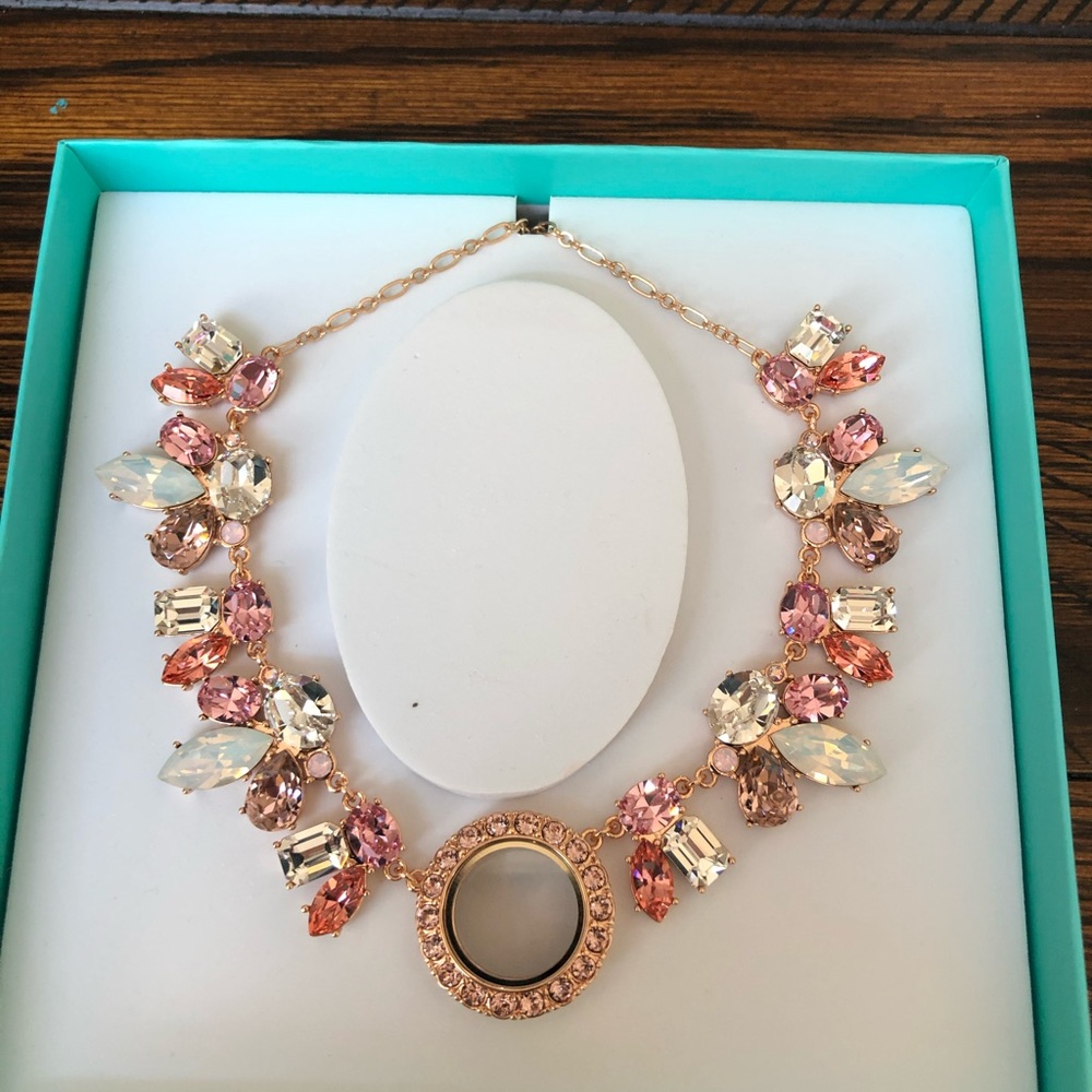 Swarovski Rose Gold living locket necklace